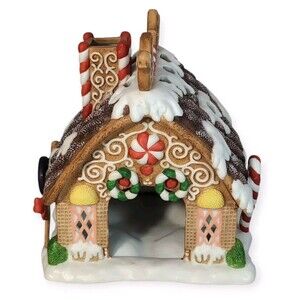 Vintage PartyLite Gingerbread Hand Painted Tealight House Village Retired -Read
